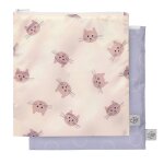 Lot de 2 pochettes � snack tiny team cat multi - coloured