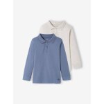 Lot de 2 polos garon manches longues lot bleu jean