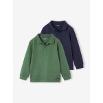 Lot de 2 polos garon manches longues vert