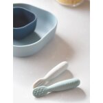 Lot de 2 pr� - cuill�res d'apprentissage en sage green + velvet grey