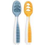 Lot de 2 pr� - cuill�res bleu et orange multicolore