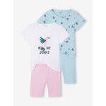 Lot de 2 pyjacourts fille turquoise Lot de 2 pyjacourts fille turquoise