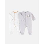 Lot de 2 pyjamas 1 - pièce en velours blanc Lot de 2 pyjamas 1 - pièce en velours blanc