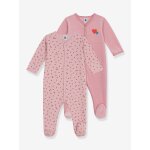 Lot de 2 pyjamas b�b� en coton rose