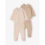 Lot de 2 pyjamas b�b� fille ouverture dos beige chin�