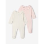 Lot 2 pyjama b�b� fille uni rose