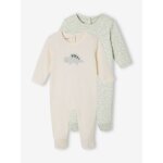 Lot de 2 pyjamas bébé garçon dinosaures vert d'eau Lot de 2 pyjamas bébé garçon dinosaures vert d'eau
