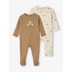 Lot de 2 pyjamas bébé garçon naissance transformables écru Lot de 2 pyjamas bébé garçon naissance transformables écru