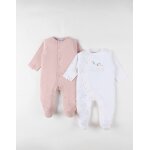 Lot de 2 pyjamas bb jersey rose