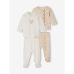 Lot de 2 pyjamas b�b� 2 pi�ces en jersey �cru