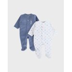 Lot de 2 pyjamas b�b� en velours bleu
