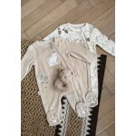 Lot de 2 pyjamas bb en velours ouverture zippe clins beige