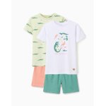 Lot de 2 pyjamas courts en coton avec imprim� alligator multicolore
