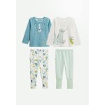 Lot de 2 pyjamas enfant 2 pices en velours avec pieds retroussables oscar bleu
