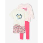 Lot de 2 pyjamas fille flower power basics fuchsia