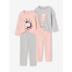 Lot de 2 pyjamas fille rose poudr�