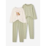 Lot 2 pyjamas fille vert sauge