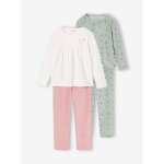 Lot de 2 pyjamas fille vieux rose