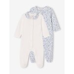 Lot de 2 pyjamas fleuris bébé fille bleu Lot de 2 pyjamas fleuris bébé fille bleu