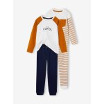 Lot de 2 pyjamas garçon cool lot caramel / rayé Lot de 2 pyjamas garçon cool lot caramel / rayé