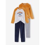 Lot de 2 pyjamas garçon velours loup caramel Lot de 2 pyjamas garçon velours loup caramel