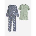 Lot de 2 pyjamas happy garon bleu gris