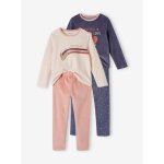 Lot de 2 pyjamas love en velours fille vieux rose
