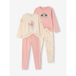 Lot de 2 pyjamas manches longues fille rose