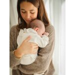 Lot de 2 pyjamas naissance fille en velours personnalisable écru Lot de 2 pyjamas naissance fille en velours personnalisable écru