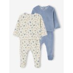 Lot de 2 pyjamas naissance 2 pi�ces velours �cru