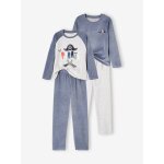 Lot de 2 pyjamas pirates en velours gar�on bleu gris�