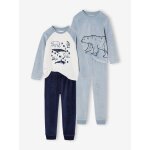 Lot 2 pyjamas velours animaux polaires garon bleu ciel