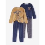 Lot de 2 pyjamas velours dino garon caramel