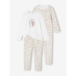 Lot de 2 pyjamas velours licorne fille écru Lot de 2 pyjamas velours licorne fille écru