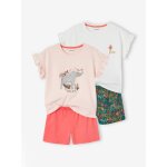 Lot de 2 pyjashorts basics wild fille rose