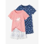 Lot de 2 pyjashorts fille licornes bleu nuit