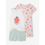 Lot de 2 pyjashorts fille rose