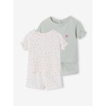 Lot 2 pyjashorts fille pratique vert sauge