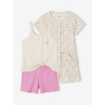 Lot de 2 pyjashort fleurs c�tel�s �cru