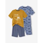 Lot de 2 pyjashorts garon baleines basics lot moutarde et bleu