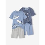 Lot de 2 pyjashorts garon requins bleu ciel