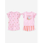 Lot 2 pyjashorts manches courtes fille rose