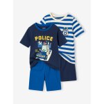 Lot de 2 pyjashorts police garon bleu roi