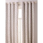 Lot de 2 rideaux  oeillets occultants imprim coeur beige imprim