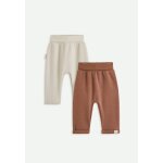 Lot de 2 sarouels b�b� en molleton ultra chaud marron