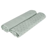 Lot 2 serviettes d'allaitement en coton bio lil planet vert givr�