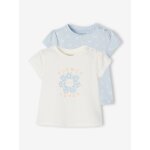 Lot de 2 t - shirts basics bb manches courtes bleu ciel
