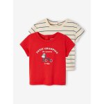 Lot de 2 t - shirts basics bébé manches courtes rouge Lot de 2 t - shirts basics bébé manches courtes rouge