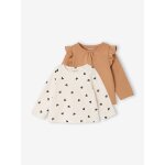 Lot de 2 t - shirts b�b� basics manches longues noisette