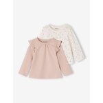 Lot de 2 t - shirts bb basics manches longues rose ple